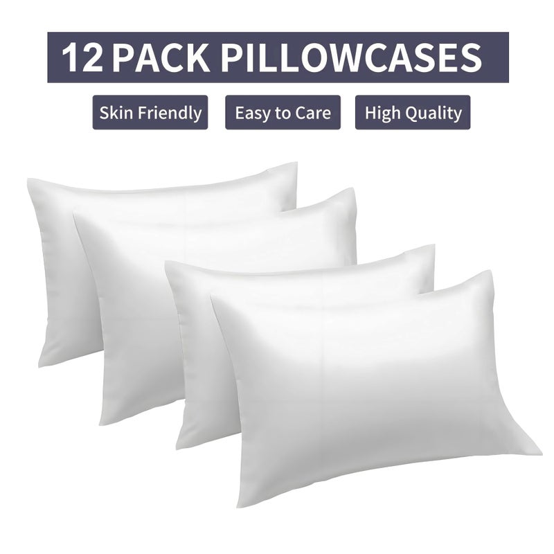 LEISUREWEEK Premium Queen Size Pillowcases 12 Pack, White Standard, Soft Brushed 1800 Thread Count Microfiber, Allergies Free, Wrinkle Resistant, Tailoring Iron, 1 Dozen Bulk Pillowcases Set - Image 5